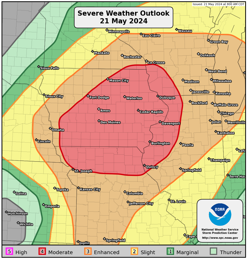 Severe US Weather Alert: Hail Storms, Tornadoes Expected to Pummel Midwest