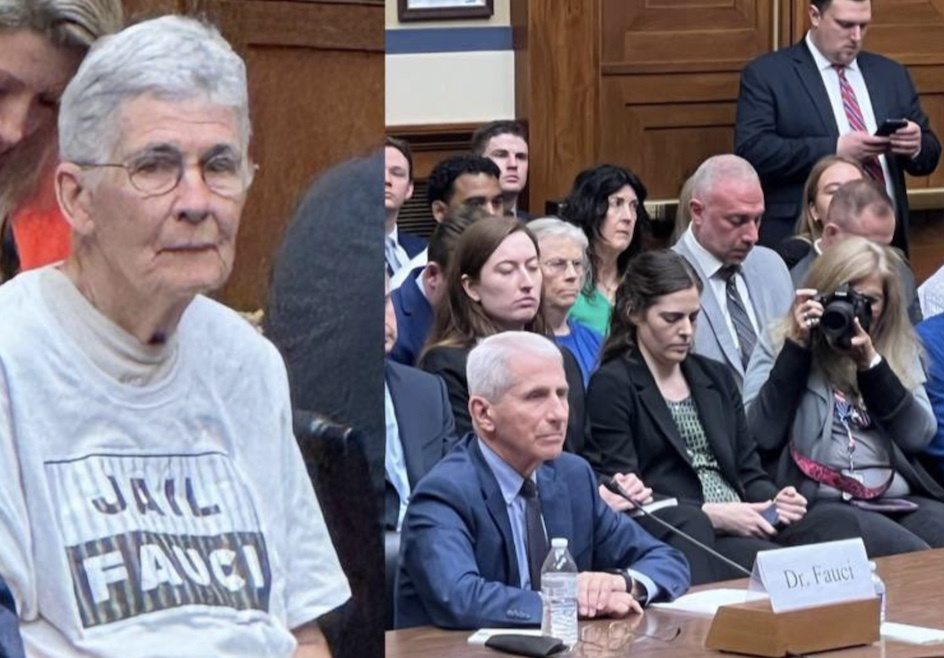 Woman wears 'Jail Fauci' shirt