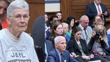 Woman wears 'Jail Fauci' shirt