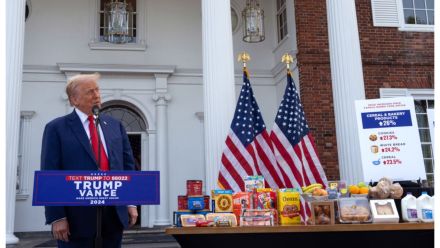 Donald Trump stood next to Fruit Loops to say Kamala ‘destroys everything she touches’