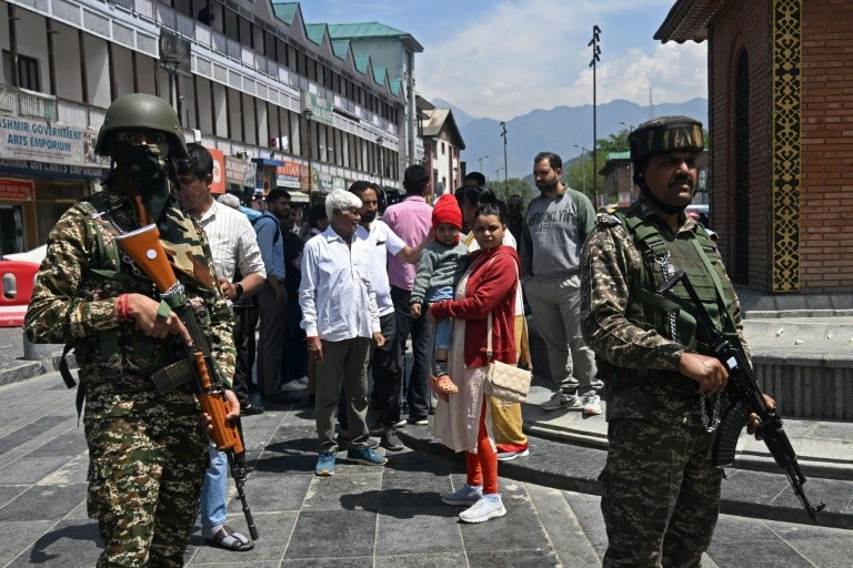 Indian security forces have launched a vast manhunt for the gunment who killed 26 people in Kashmir