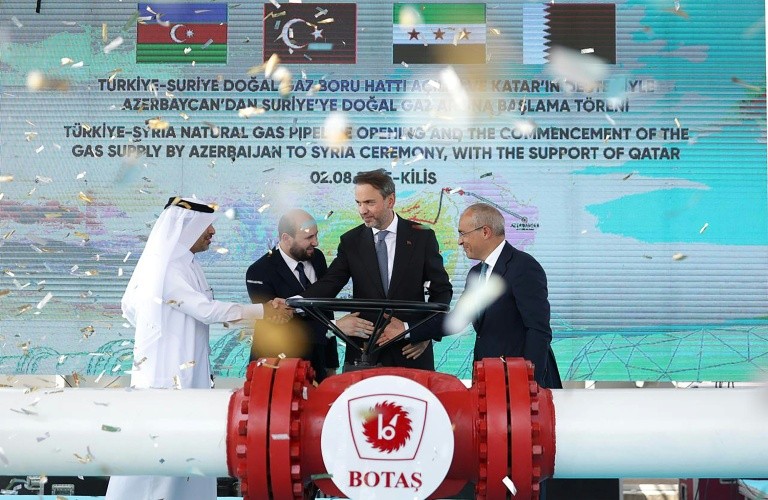 The ceremony was attended by Turkish, Syrian, Azerbaijani and Qatari officials