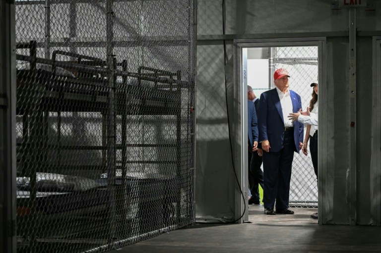President Donald Trump, who has vowed to deport millions of undocumented migrants, visited the center last month