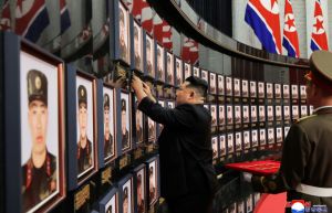 North Korean leader Kim Jong Un visits a memorial wall in Pyongyang in August for Korean People's Army's Overseas Operational Forces who took part in military operations for Russia