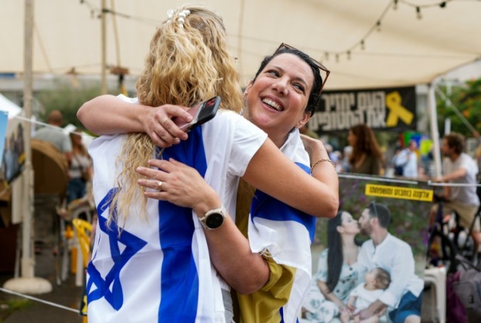 Israelis jumped, clapped and sang in Hostages Square in Tel Aviv following the announcement