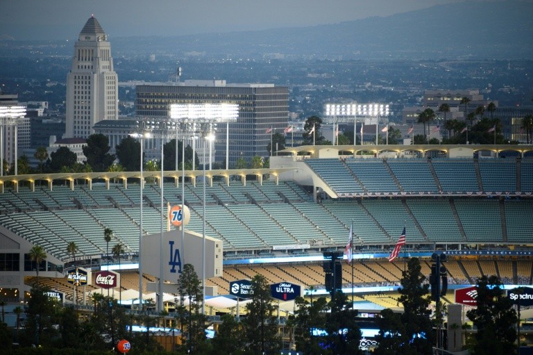 A view of Dodgers Stadium in Los Angeles