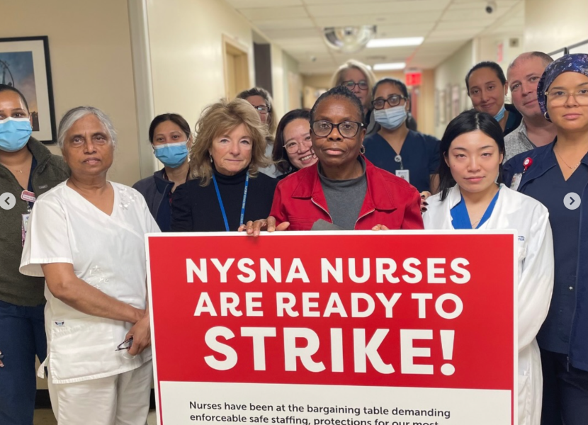 NYC private hospital nurses deliver strike notices to management