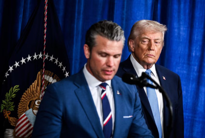 Pete Hegseth and Donald Trump