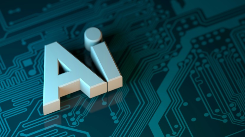 AI 3D Image with Circuit Board Background