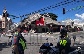 Collapsed Jollibee building in General Santos after 7.8 Mindanao earthquake