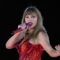 US singer Taylor Swift performs on stage during "The Eras