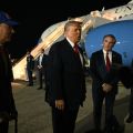 Trump speaks to reporters before boarding Air Force One