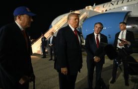 Trump speaks to reporters before boarding Air Force One