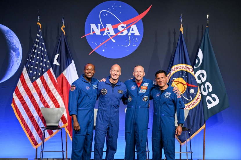 Artemis III crew in spacesuits, official NASA portrait