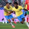 Vinícius Júnior celebrates his goal against Morocco
